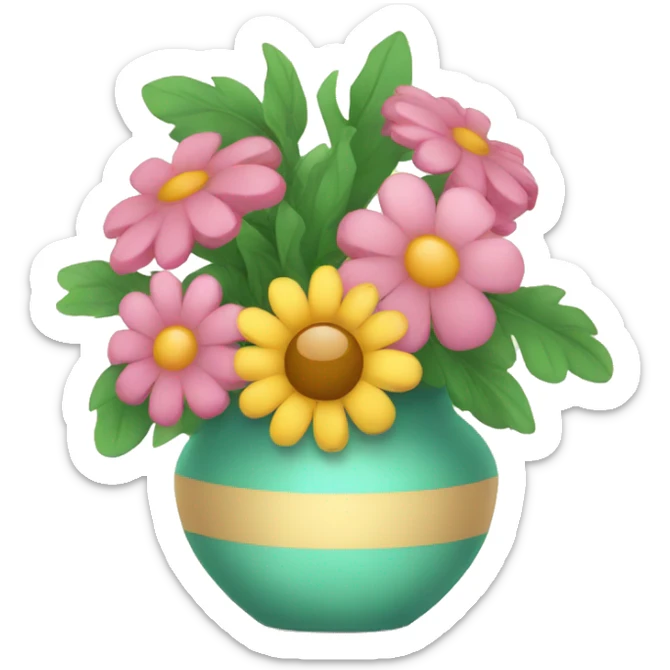 flowers in vase sticker