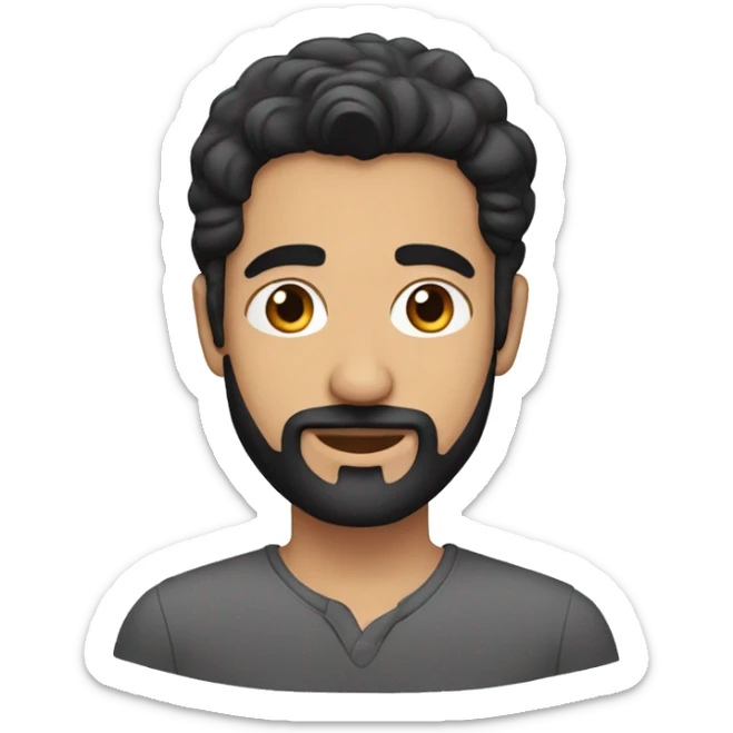 middle east man with few facial hair and black hair sticker