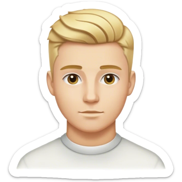 blonde male hair classic taper fade with natural golden highlights sticker