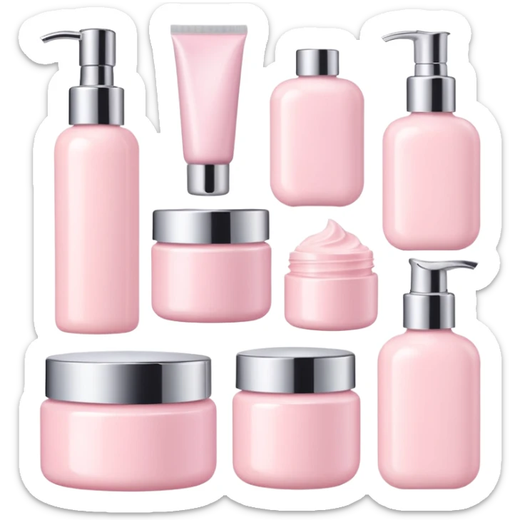 a collection of soft and pink skincare and bright and the color is not too bright sticker