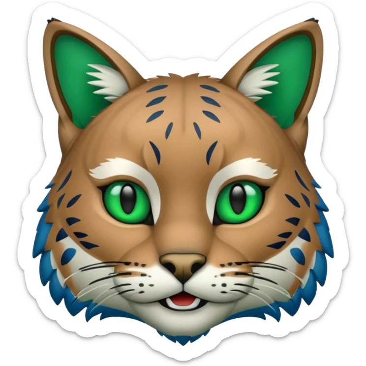 Georgia College and State University Bobcat green and blue mascot emoji copy and paste sticker