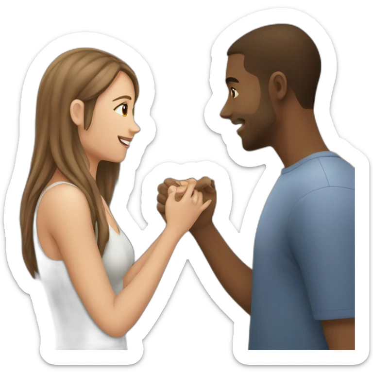 A girl meeting her long distance boyfriend for the first time sticker