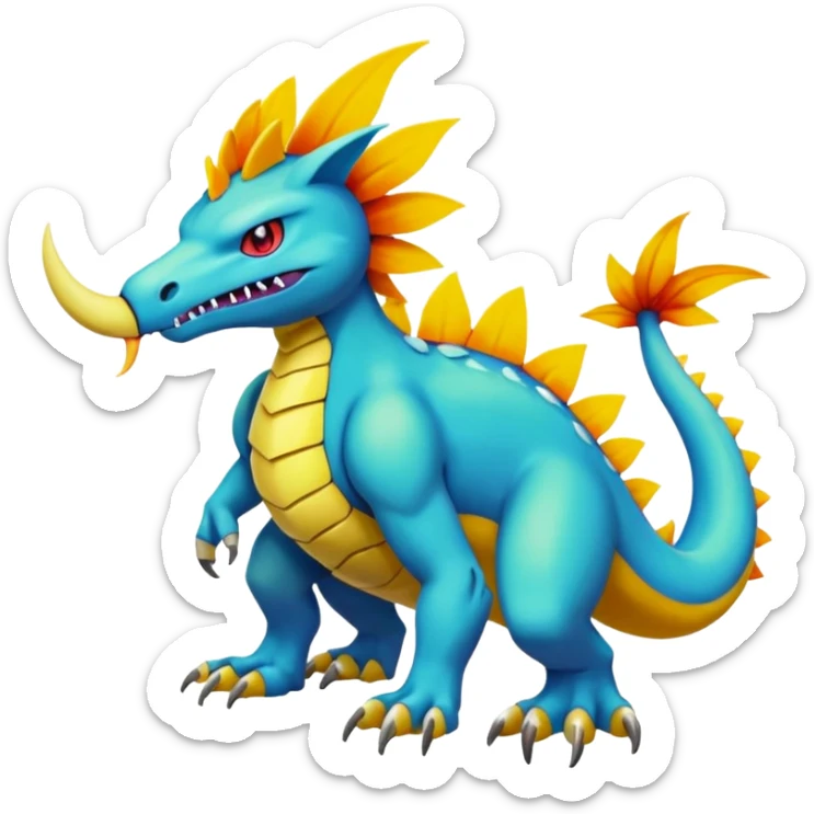 Colorful Exotic Pokémon-Digimon-Monster-Beast-Fakémon-hybrid-creature (full body) sticker