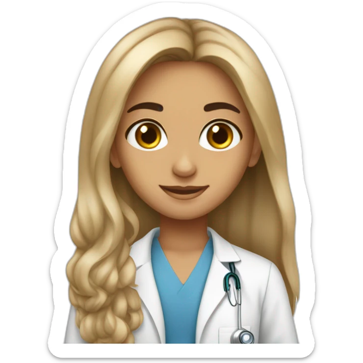 Jewish girl long hair with ophthalmologist tanned skin Arabic boy sticker