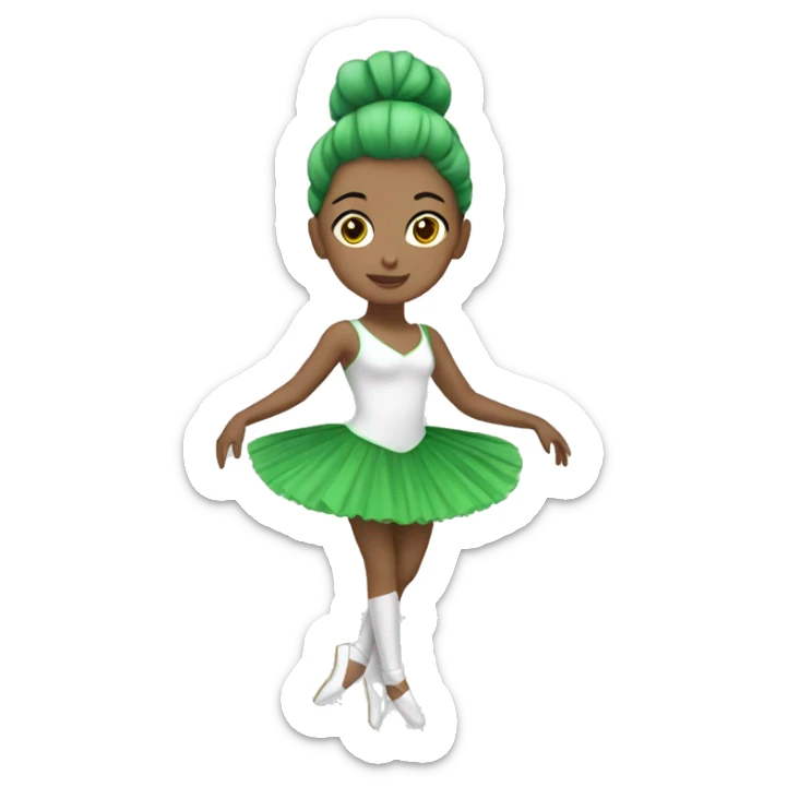 bailarina blanca verde sticker