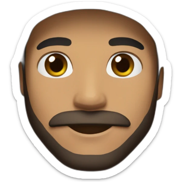 guy black hoodie light brown skin fishing beanie and short mustache and short beard black hair sticker