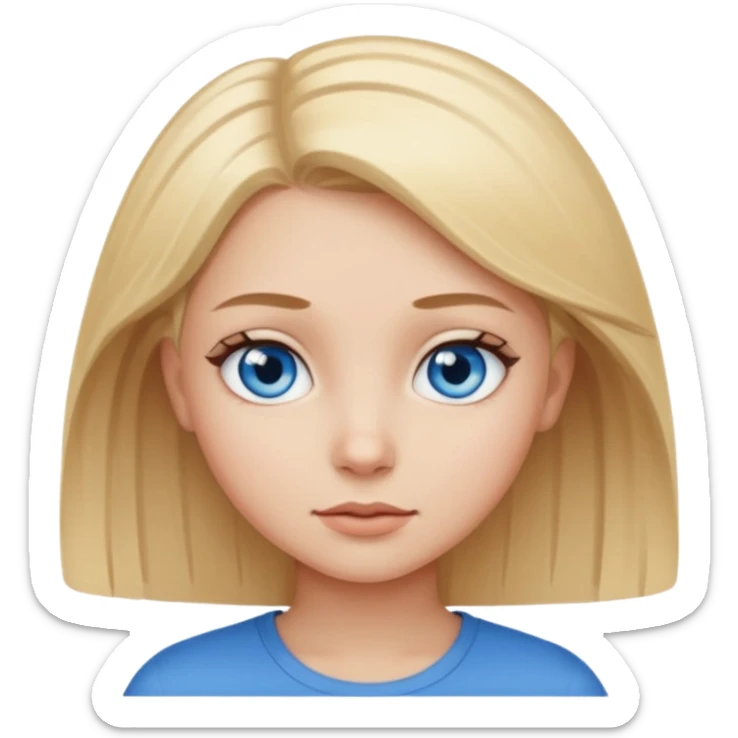 Girl with short blonde hair and blue eyes and a girl with long brown hair and blue eyes  sticker