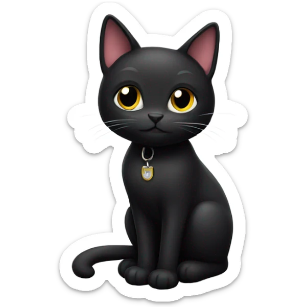 Black cat sticker
