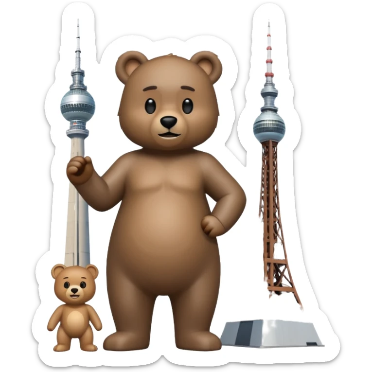 emoji of the Berlin Bear next to the Berlin TV Tower, no text sticker