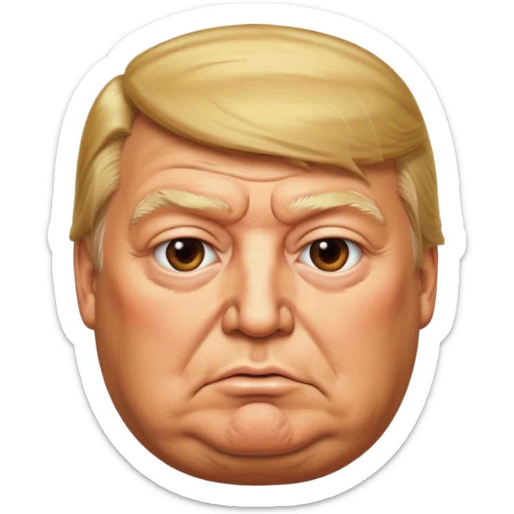 MAKE IT MUCH MORE REALISTIC, ESPECIALLY IN THE DONALD TRUMP FACE AND HAIR, MUCH MORE ELDERLY, AND MUCH MORE OBESE, TO REFLECT HIS REALITY sticker