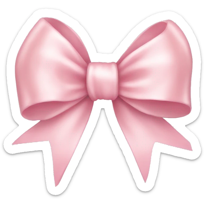 light pink ribbon bow sticker