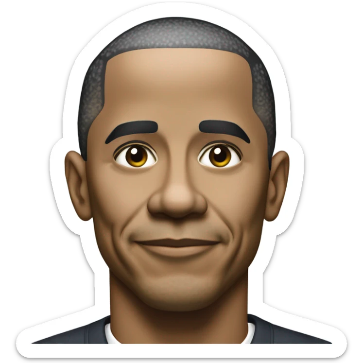 the president "Obama" with a speech bubble that says "Good night", all of the facial features are integrated. extremely realistic and well made sticker