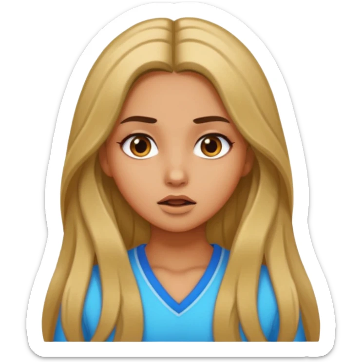 pretty long hair girl middle parted, amazed, good clothes, tanned, baddie, RELLY PREETY sticker