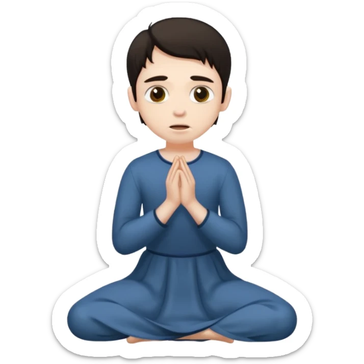 Submissive man on knees wearing female clothes dark hair begging sticker