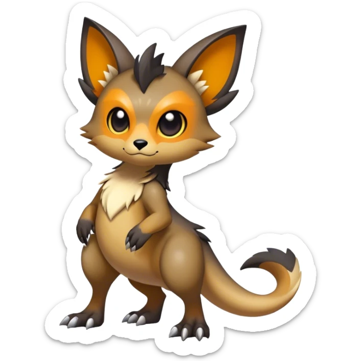 Cute cool edgy colorful dark fantasy animal hybrid Fakemon full body sticker