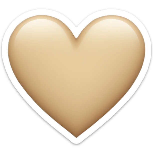 beige heart sticker