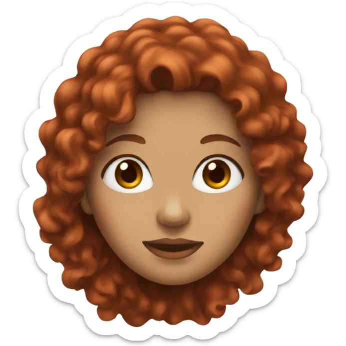 avatar of a woman with long red wavy/curly hair and brown eyes  sticker