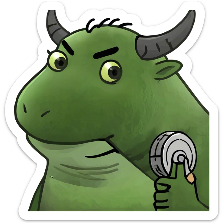 vikingo, con cuerno de vaca, pelo negro ondulado, de pie, grito de guerra en torre de Asgard. sticker