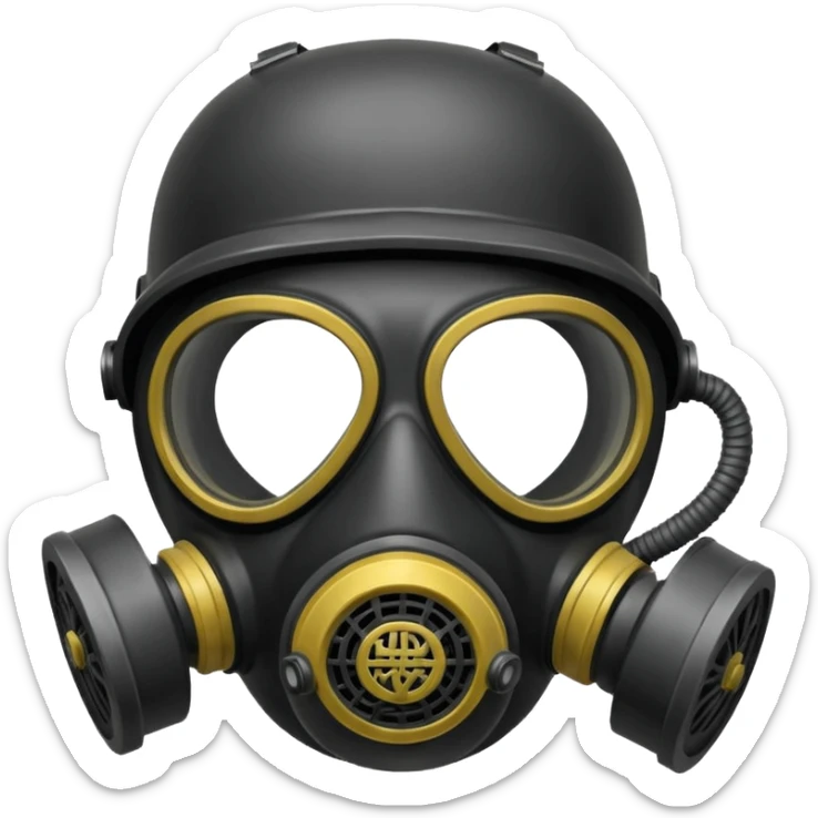 A gas mask. Cartoon style. With "ZZZ" on top of it. sticker