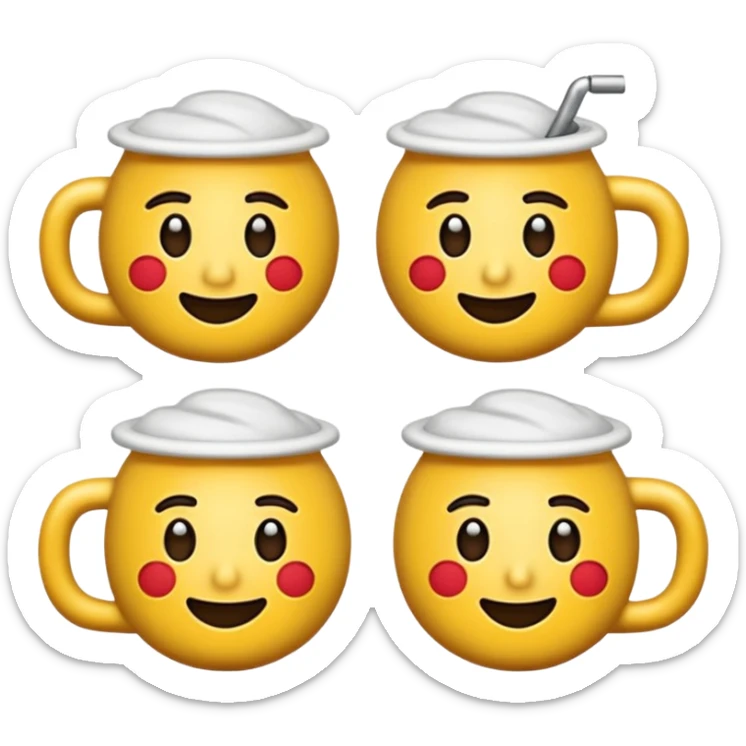 Crea un emogmji che piange con delle tazze sotto le lacrime sticker