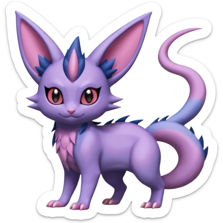 Sneasel-Nidorino-Espeon-Noibat-Purrloin-Fakémon-hybrid-creature (full body)  sticker