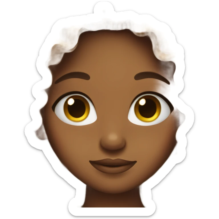 Brown skin girl with long curly hair sticker