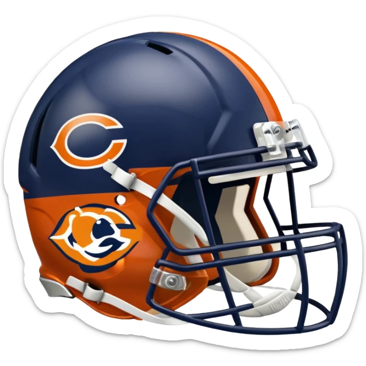The Washington commanders football helmet and the Chicago Bears football helmet facing each other sticker