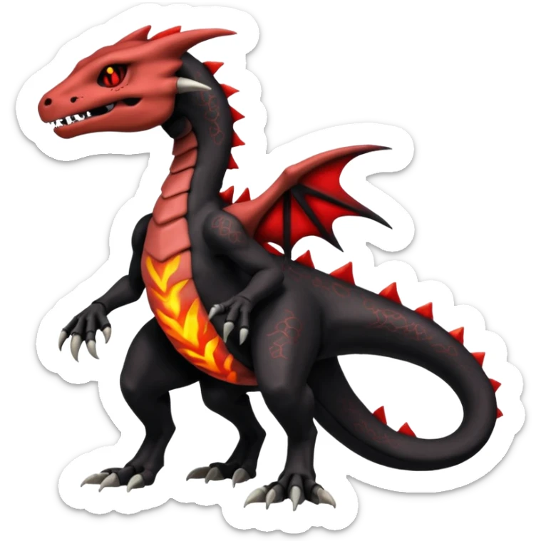 Black and magmatic Salazzle-Cubone-Salandit-Charmeleon-fusion (full body) sticker
