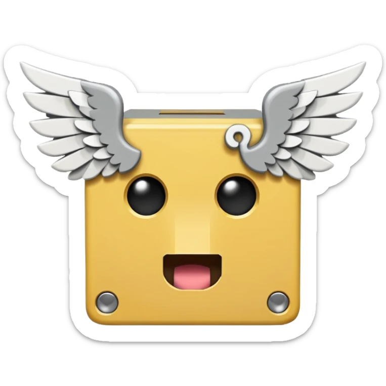 Gray and white, the gray being the block itself while the white parts are the question marks, corners, and mouth. It has 2 white wings on each side like the other lucky blocks. sticker