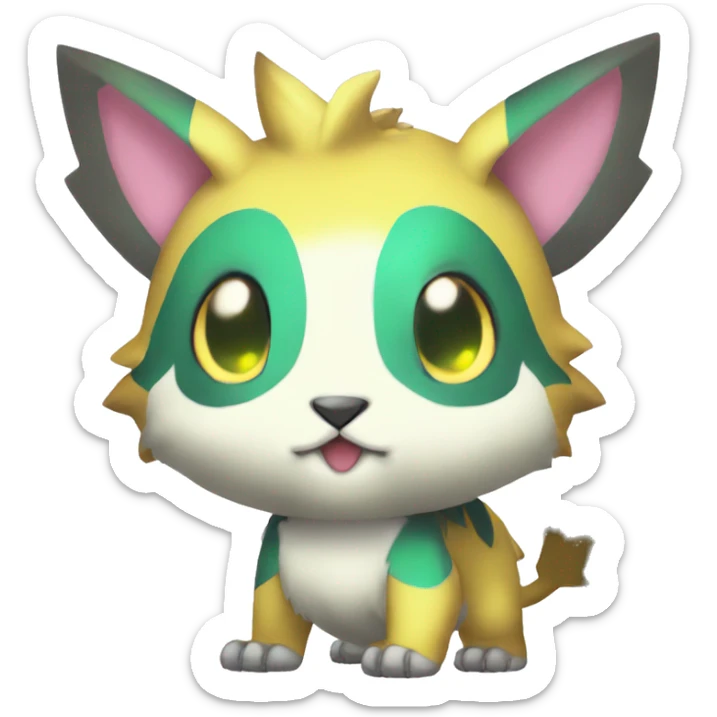 cute kawaii cool edgy shiny Digimon-Fakemon-animal full body sticker