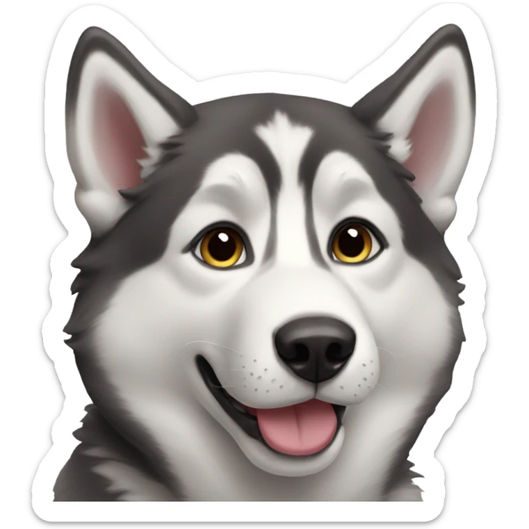 husky kisses sticker