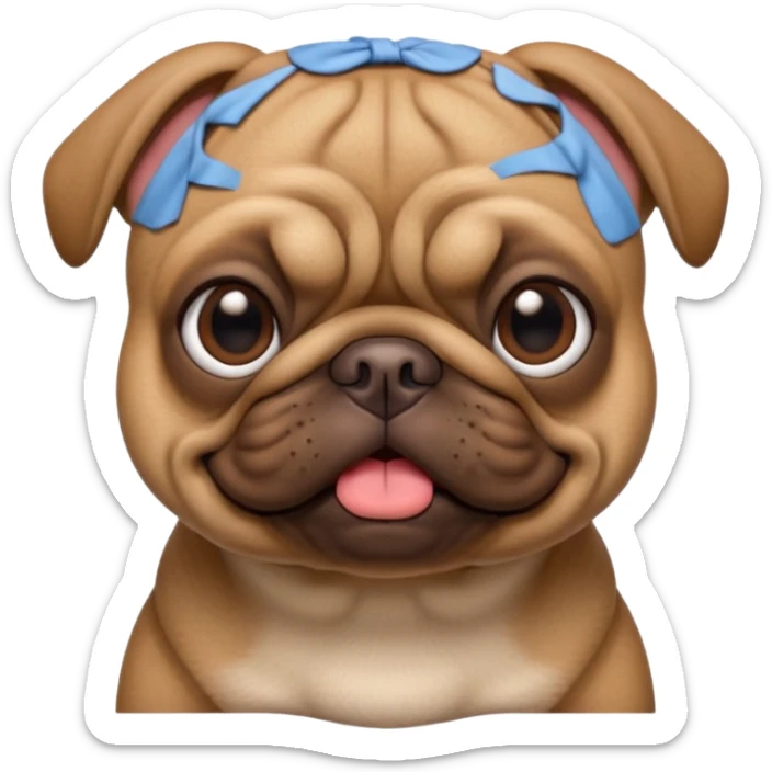 Brown (pug crossed with french bulldog) dog I'd like a 3D emoji sticker