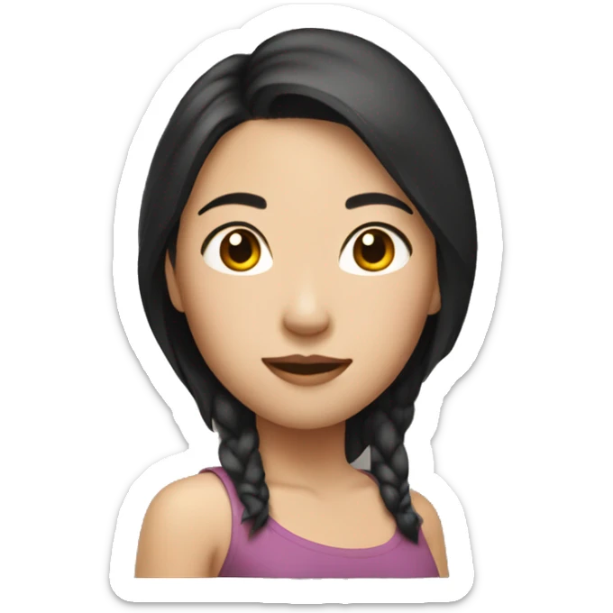 Woman asian brunette sticker