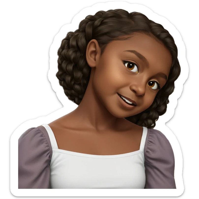 realistic portrait of black girl sticker