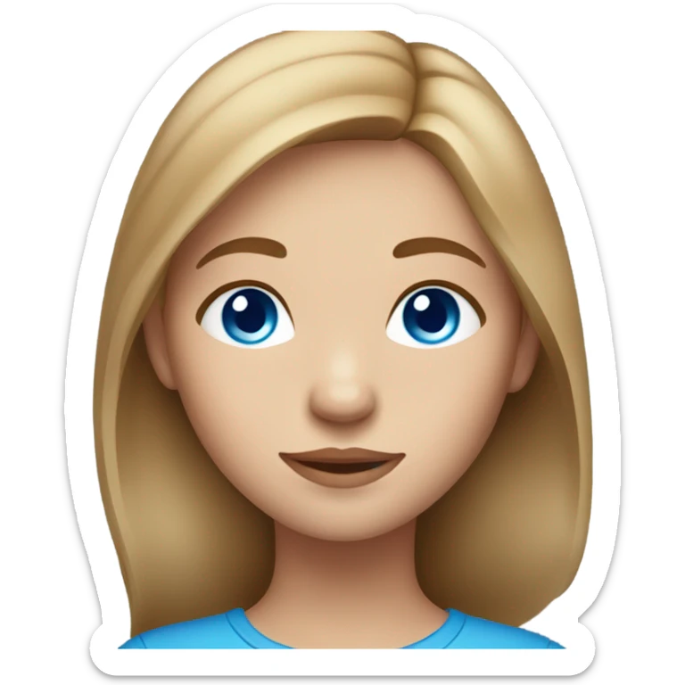 Girl with light brown hair and blue eyes who has spots on her face  sticker