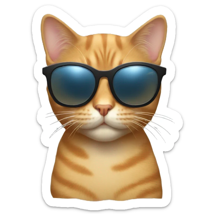 Cat with sunglasses sticker