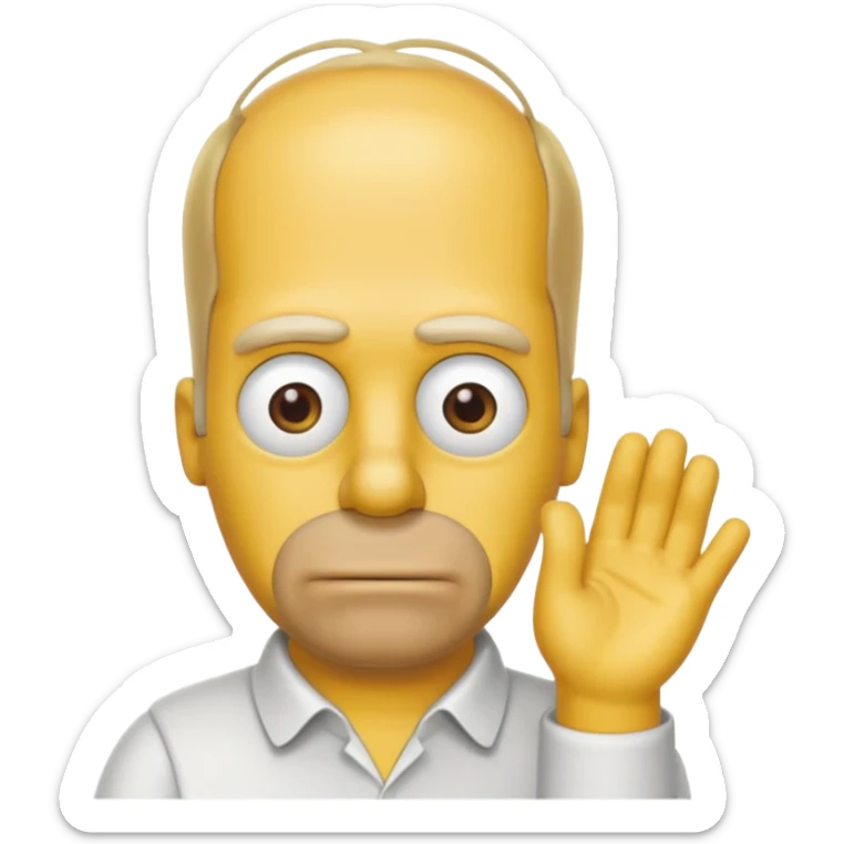 Homer Simpson emoji with 16 thinning hair on top of head sticker