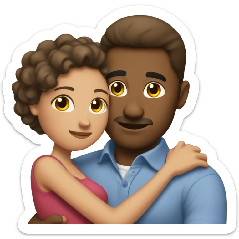 Husband cuddling wife sticker