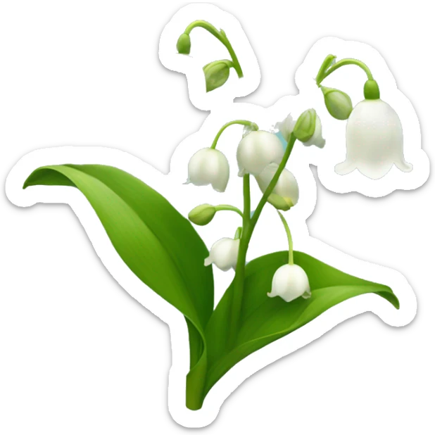 Lilly of the valley flower intertwined with a poppy flower sticker