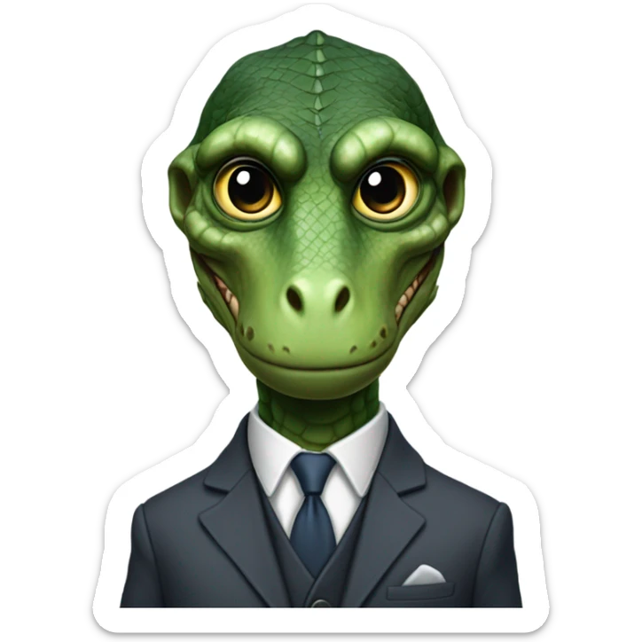reptilian in suit sticker