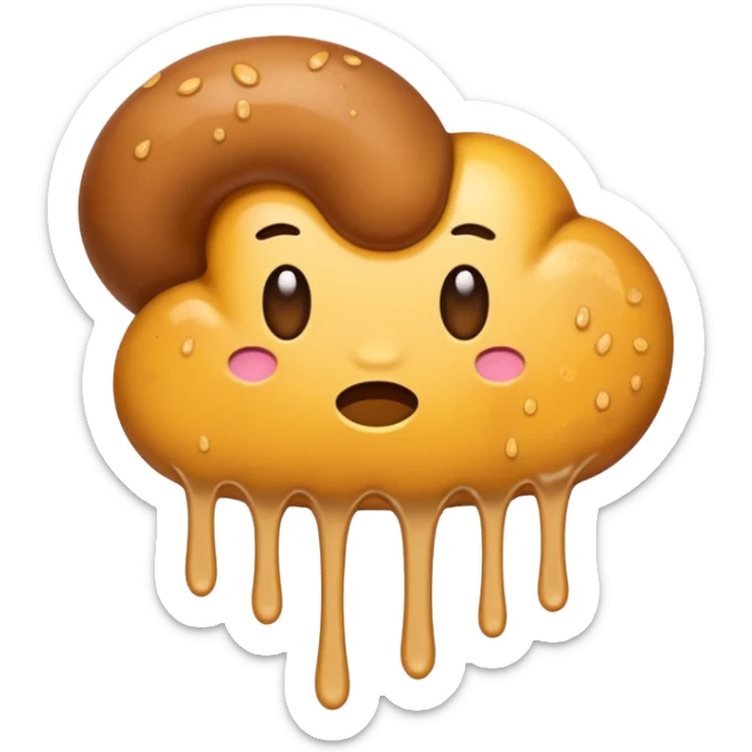 Mix the water drops emoji with the poop emoji to make a liquid diarrhea emoji sticker