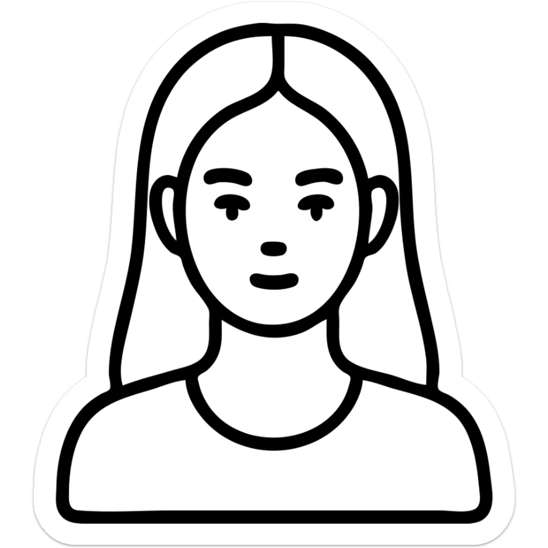 portrait of Jennie from Blackpink in simple black outline icon style sticker