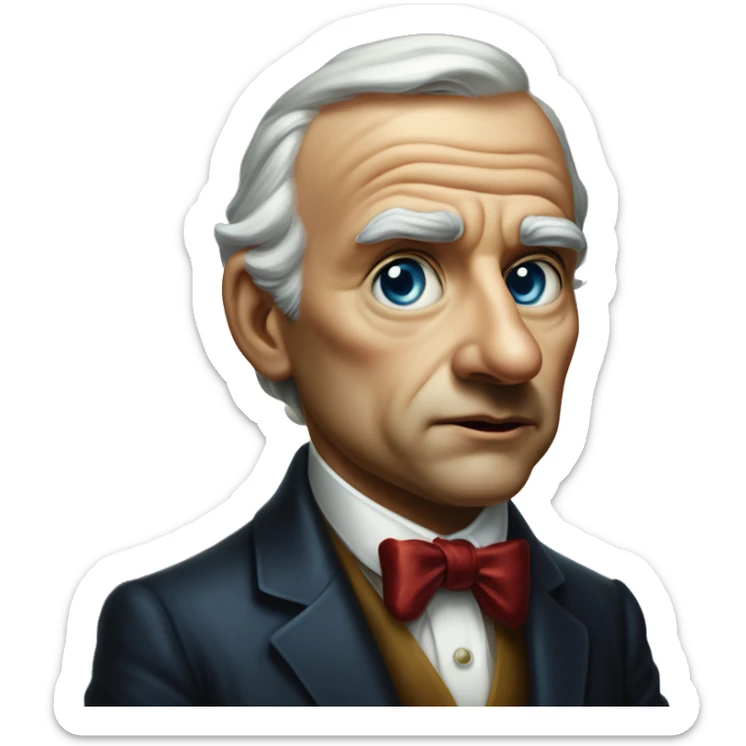 American politician in Uncle Scrooge style, oil paint, mysterious eyes, intricate lips, masterpiece portrait, beautiful, desirable, logical sticker