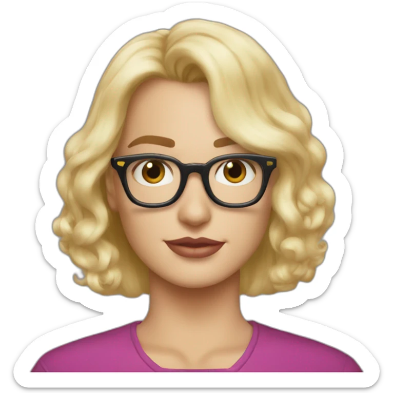 Henry Cavill kissing blond woman wearing glasses, with very short hair sticker