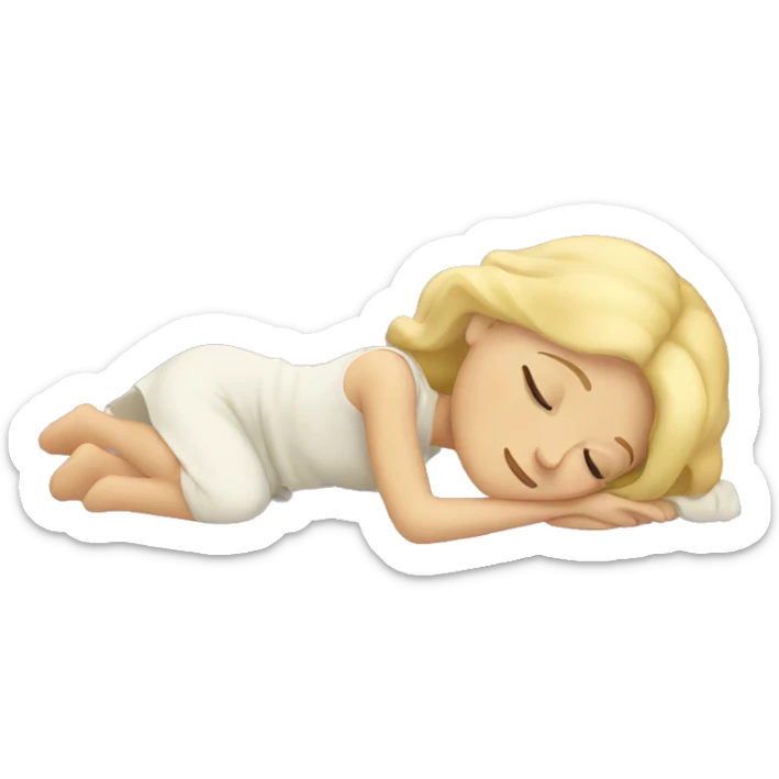 blonde girl sleeping sticker