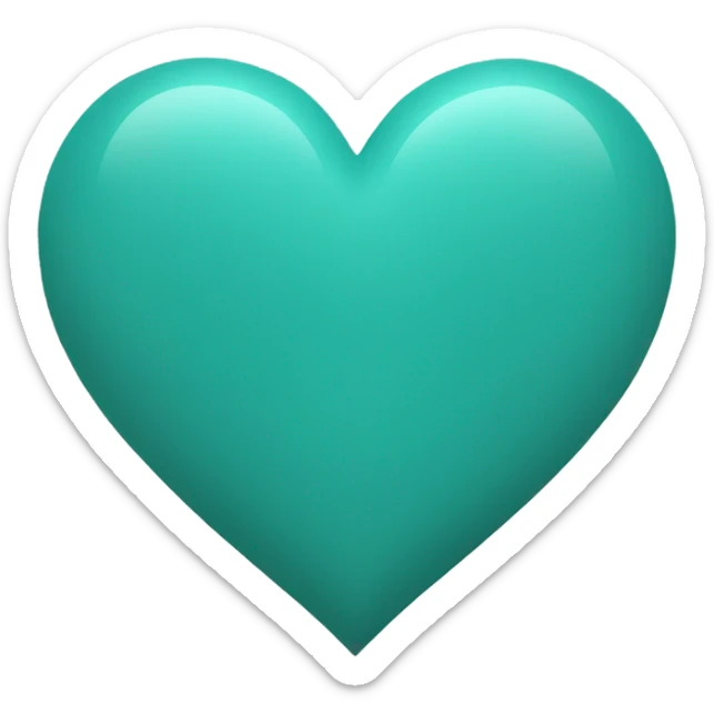 Teal heart sticker
