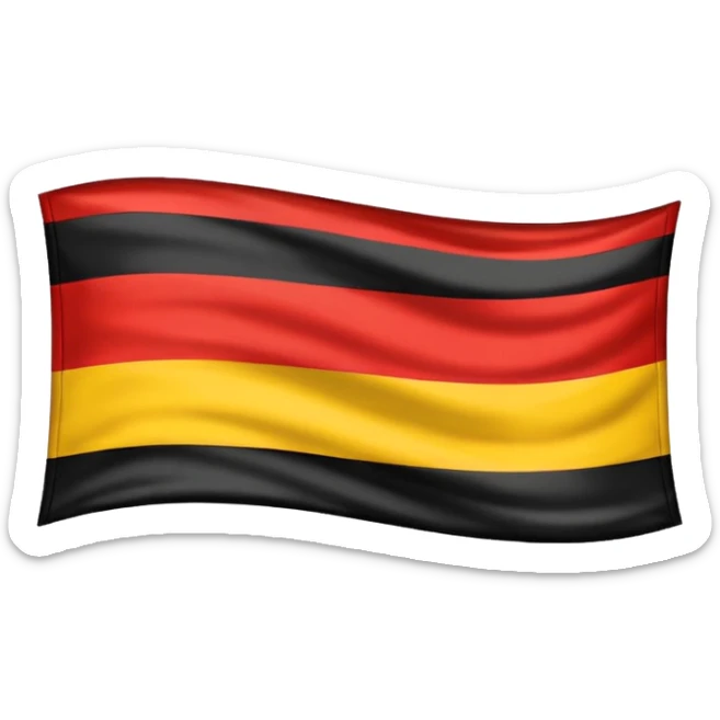 Crear una bandera con franja del mismo, tamaño, color roja, amarilla y negra del mismo tamaño inspirada en la de Alemania sticker