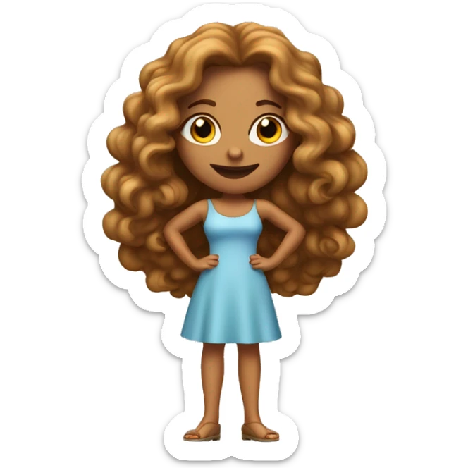 Tan woman with long curly hair relator with for sale sign  sticker