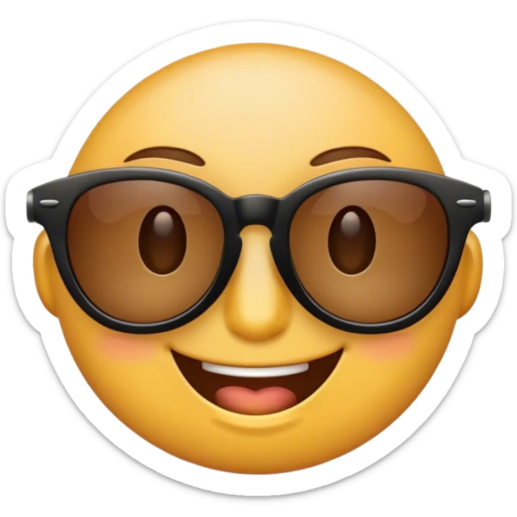 classic sunglasses emoji but with a Snoop Dogg sunglasses meme, a smirk and a wink sticker