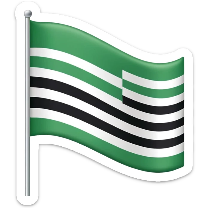 No js do a flag with green on top white in the middle and black on the bottom three sections don’t add any symbols or anything just those three colors spilt like top middle and bottom  sticker